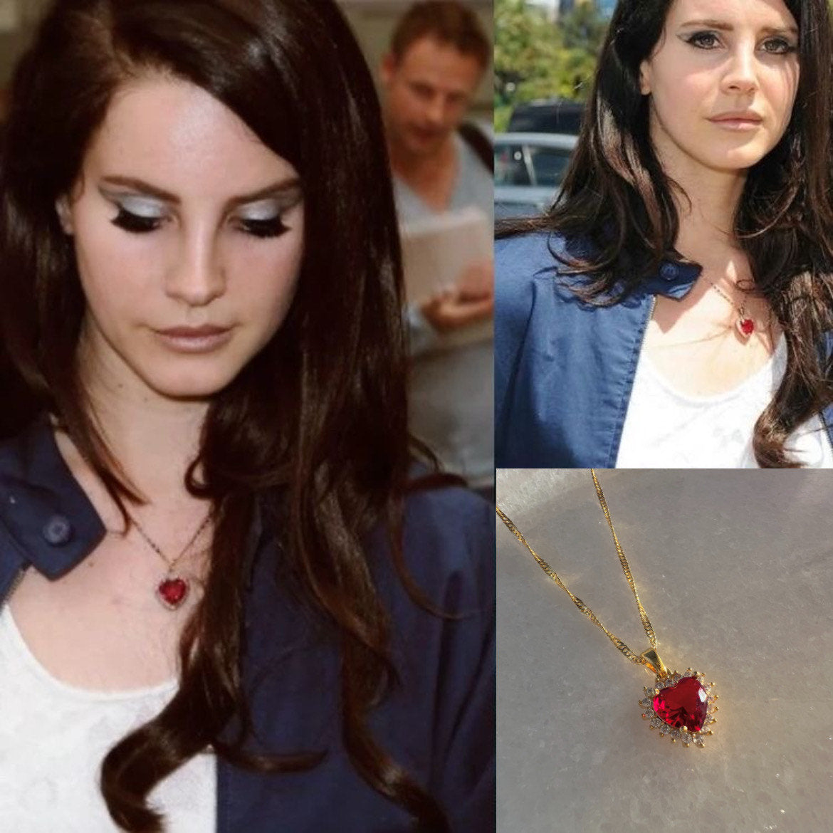 Inspired Lana Del Red Heart Necklace LDR Style Red Heart Necklace