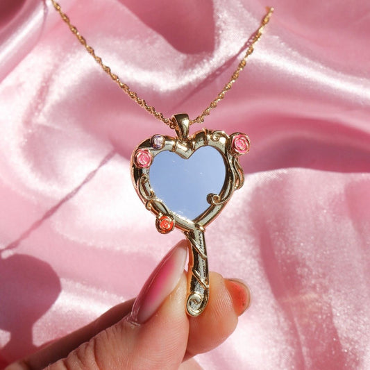 Liana and Alexa's Magic Mirror Necklace Diamond Castle Melody Heart Necklace
