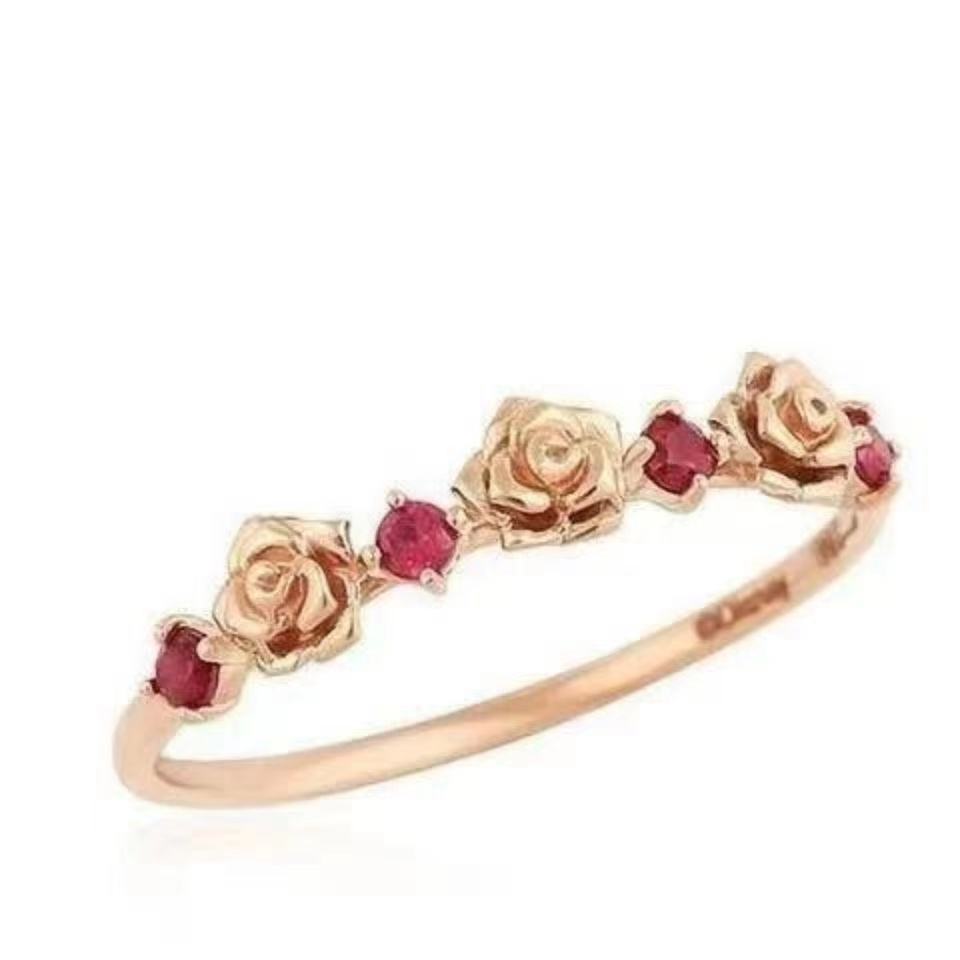Princess Belle Rose Ring Inspired Enchanted Rose Inside Glass Dome